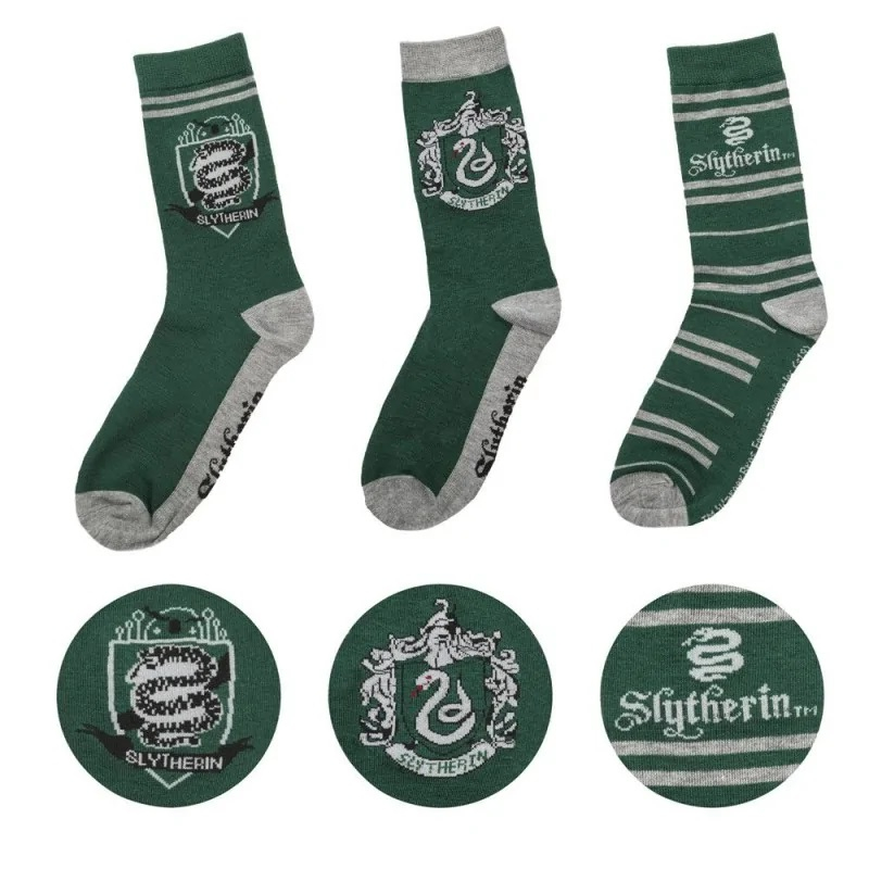 Set of 3 pairs of Harry Potter socks - Slytherin