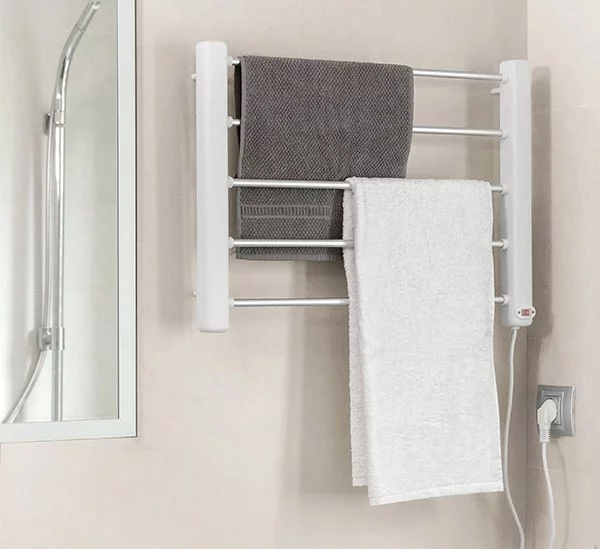 InnovaGoods 65W White Gray Wall-Mounted Electric Towel Rail (5 Bars)