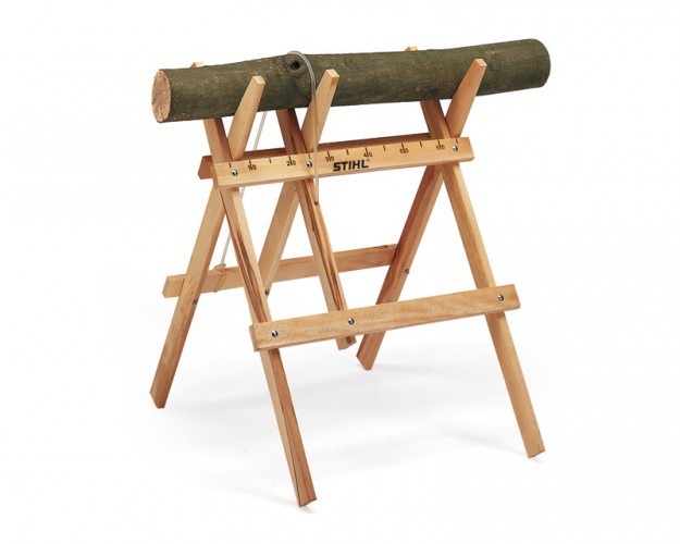 Wooden sawhorse for cutting wood