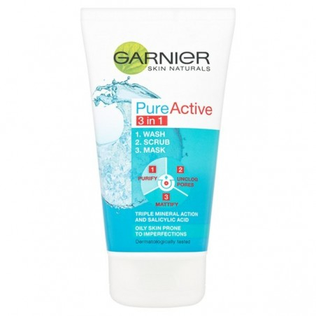 Cleansing gel 3 in 1 Pure Active Garnier Skin Naturals 150 ml