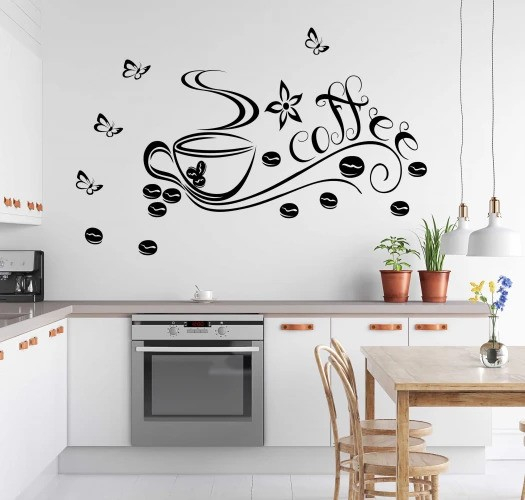 Wall sticker for kitchen with coffee cup COFFEE 100 x 200 cm