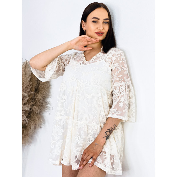 Women's short lace dress with Victory bodice
