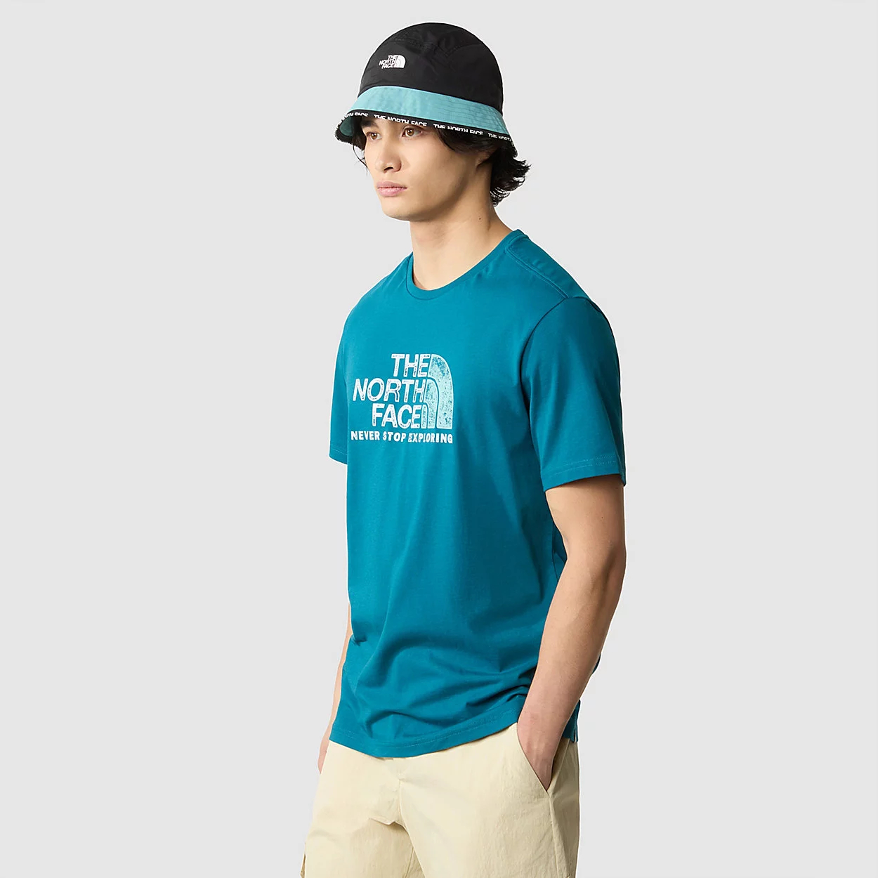 Herr T-shirt The North Face Herr T-shirt S/S Rust 2 Tee Blue Coral - Reef Waters NF0A4M68P6C (XS) (Blå)
