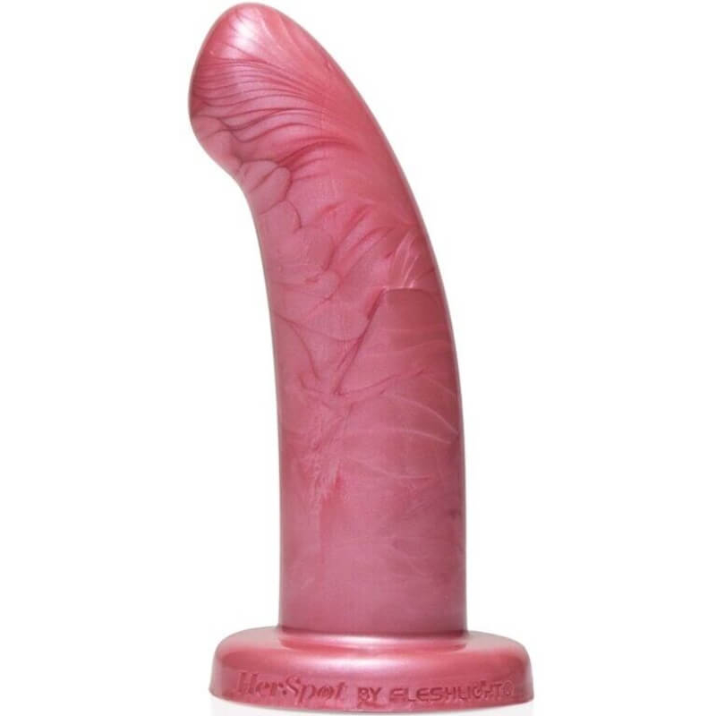 Fleshlight HerSpot Dildo - Rosa Dorada Mediana - silicona, adhesivo, resistente al agua, vibrador de punto G - 15,1 cm (rosa)