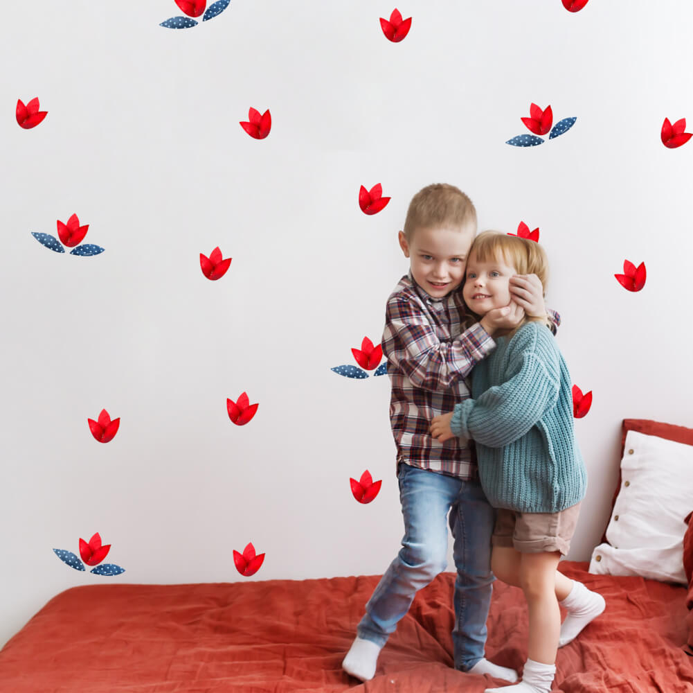 Wall mats - Red flowers