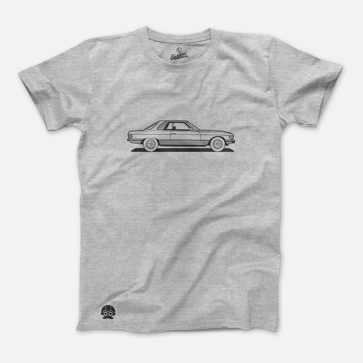 T-shirt with classic Mercedes C107 - XL, Grey