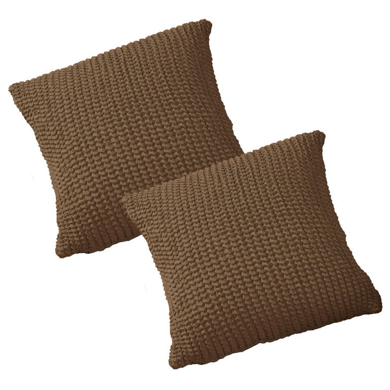 Super stretchy GLAMOUR tobacco pillow covers 2 pcs (40 x 40 cm)