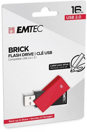 USB-Stick, 16GB, USB 2.0, EMTEC 'C350 Brick', rot