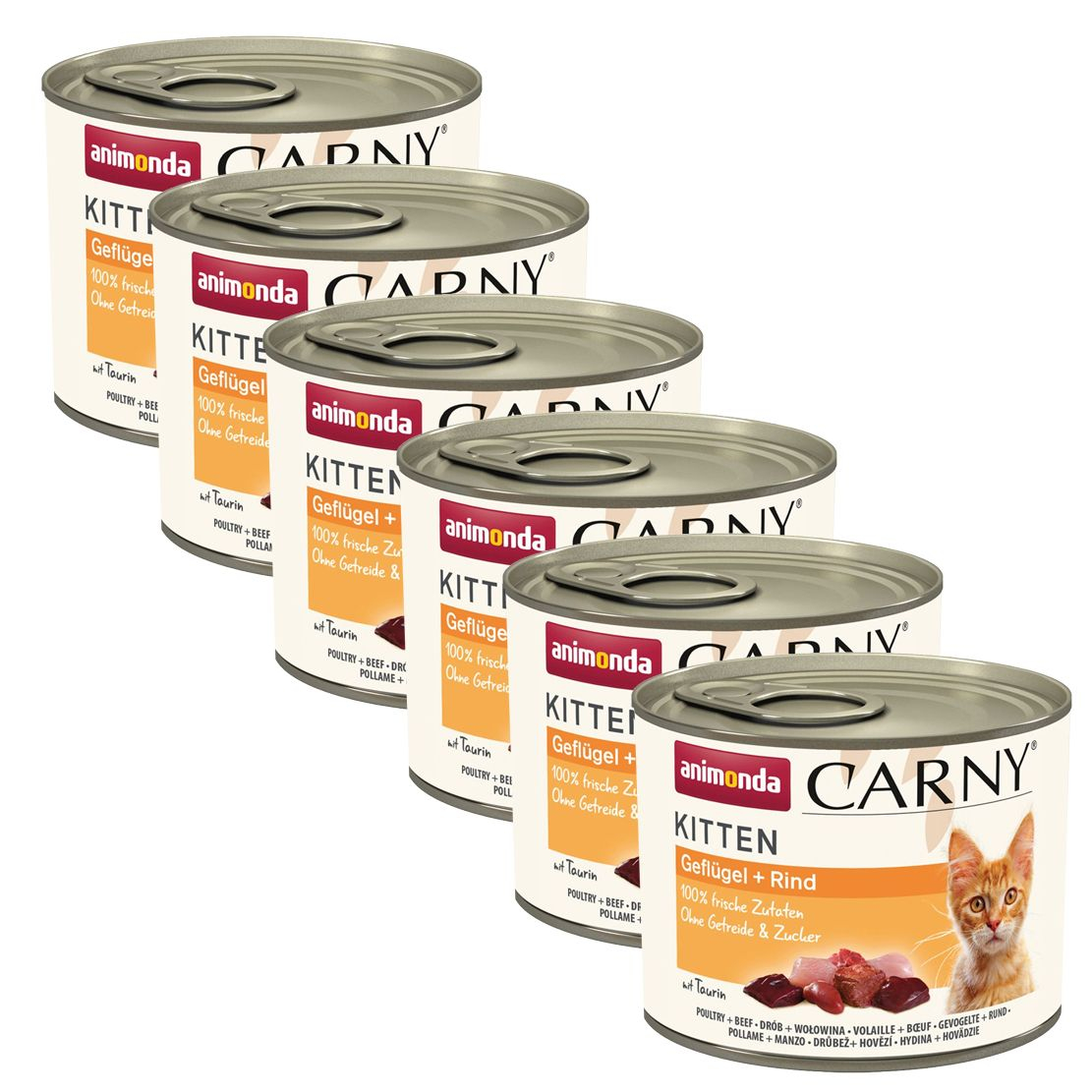 Animonda Carny Kitten - pasăre și carne de vită 6 x 200 g