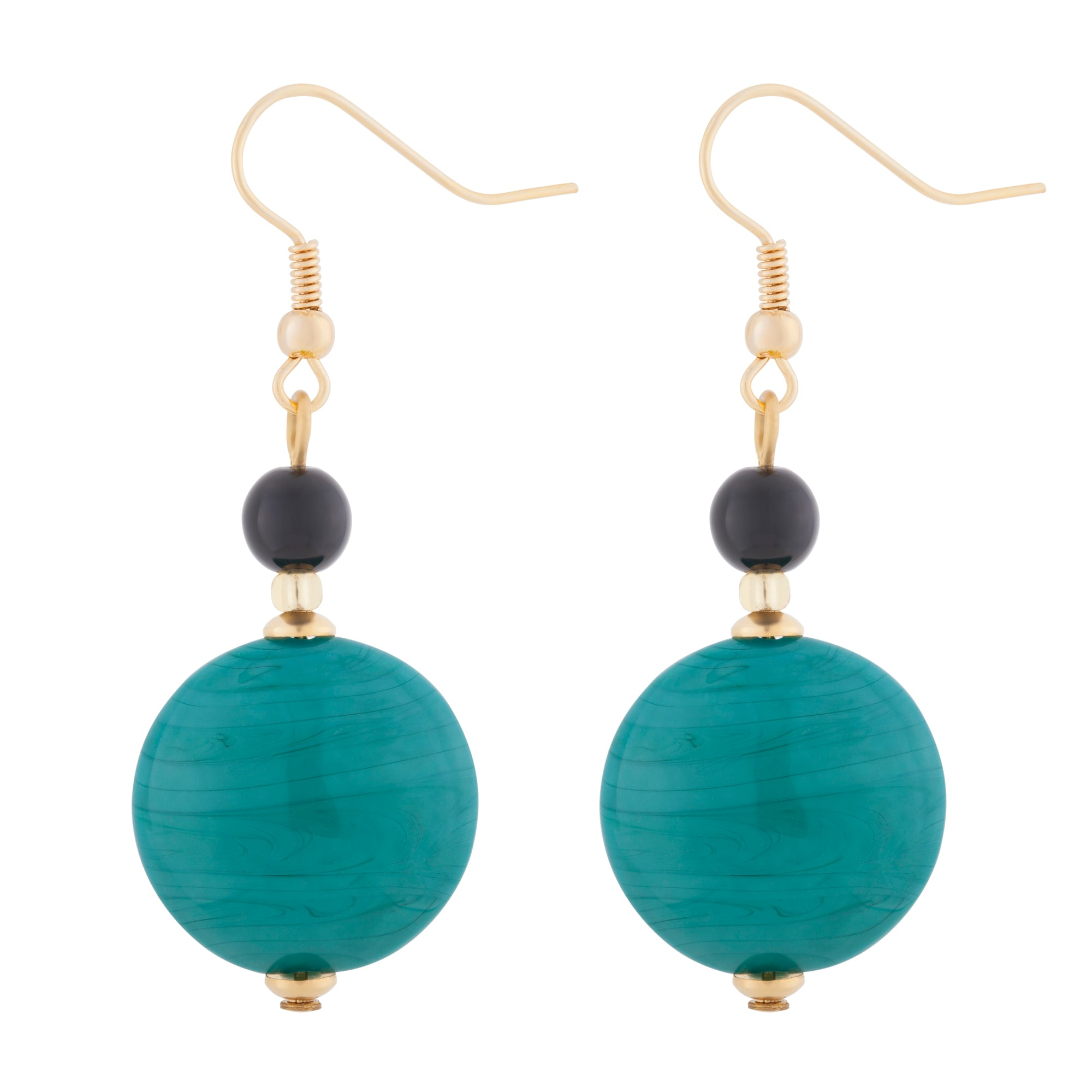 Turquoise Oval Murano Earrings