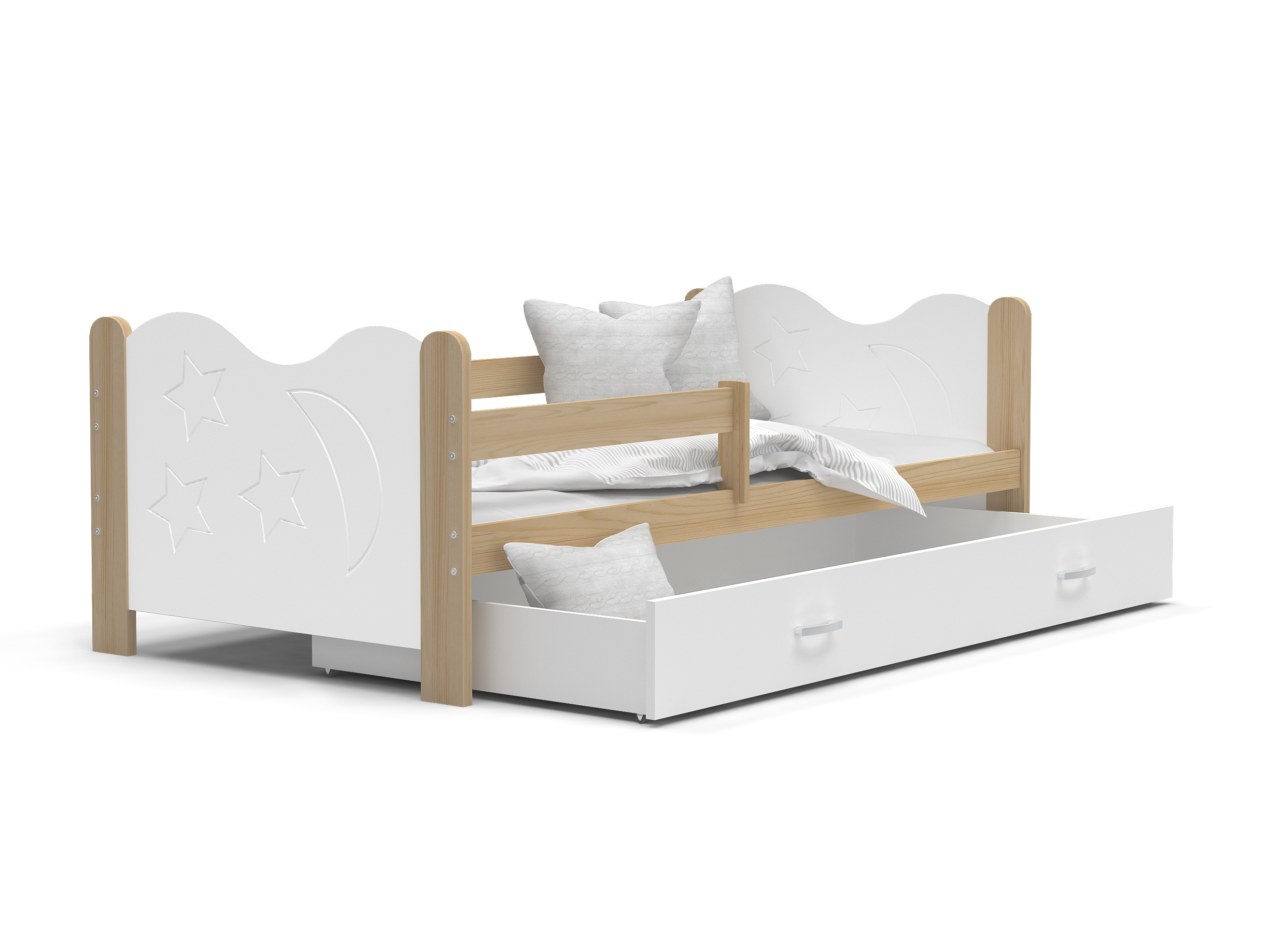 GL Drevená detská posteľ s úložným priestorom Mikolaj Rozmer: 190x80