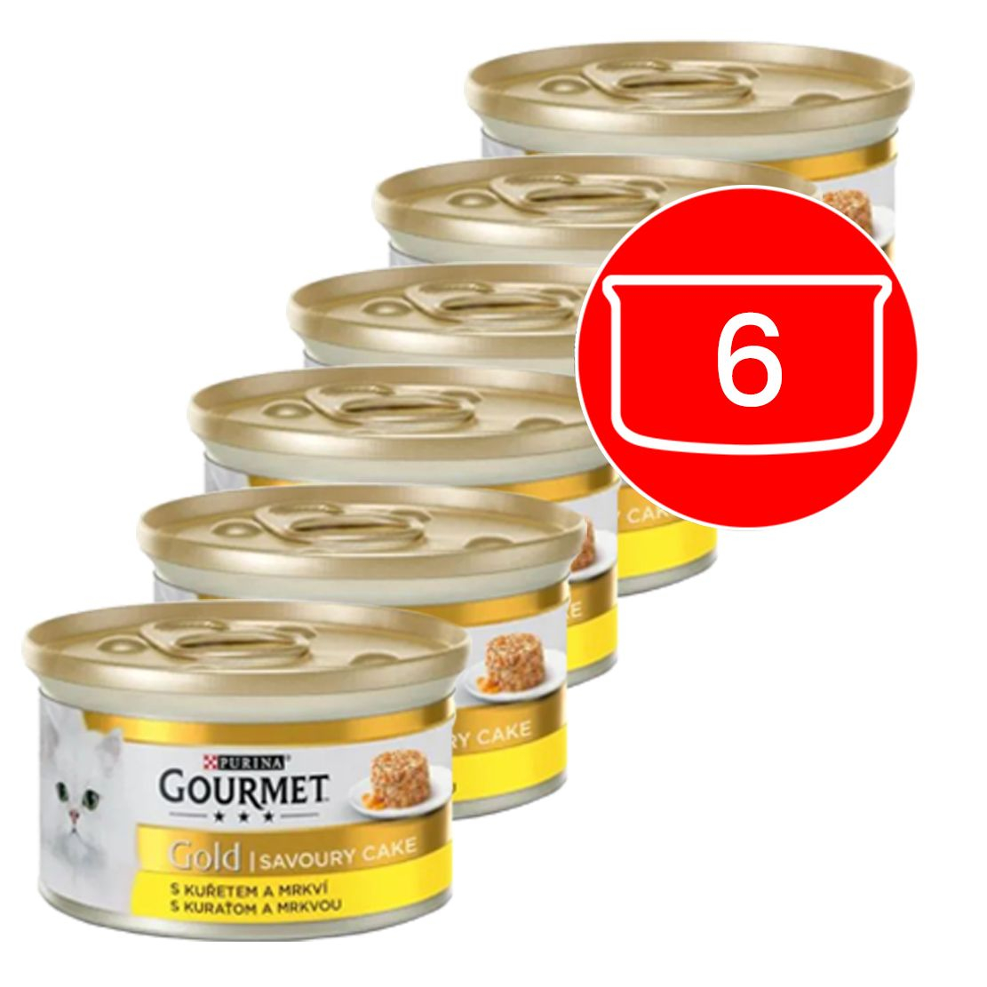 Gourmet GOLD konzerva - Savoury Cake csirkehússal és sárgarépával,6 x 85g