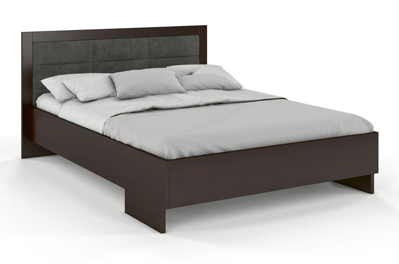 Dřevěná postel s čalouněným čelem Kalmar High borovice - palisandr 200 x 200 cm, Casablanca 2306