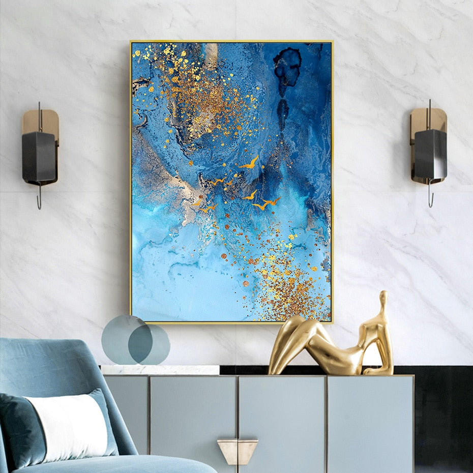 Absztrakt kék festmény | Hera Design, 50x70cm