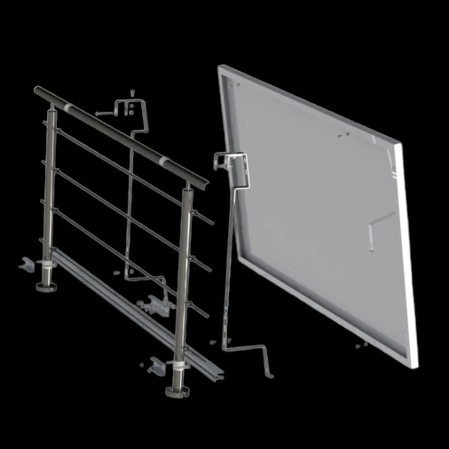 Fotovoltaický montážní kit pro zábradlí balkónu model Balus 1