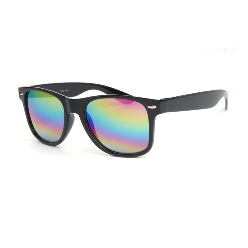 Óculos de sol wayfarer multicoloridos espelhados