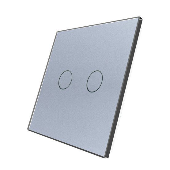 Welaik panel vypínače skleněný 2 - šedý