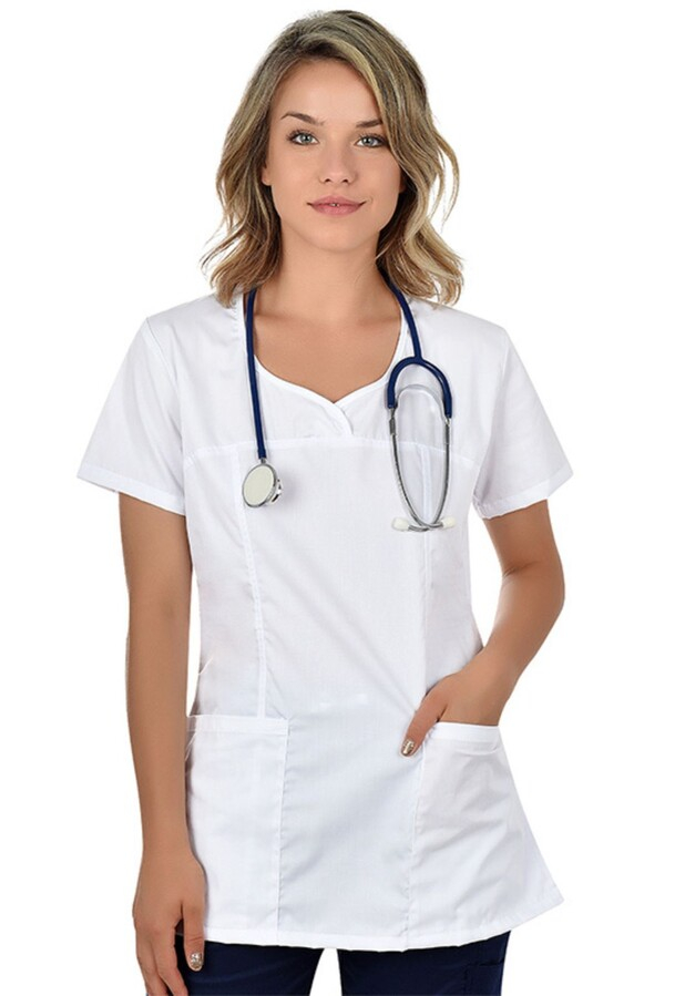 Women's medical apron INESS - white - Size: M