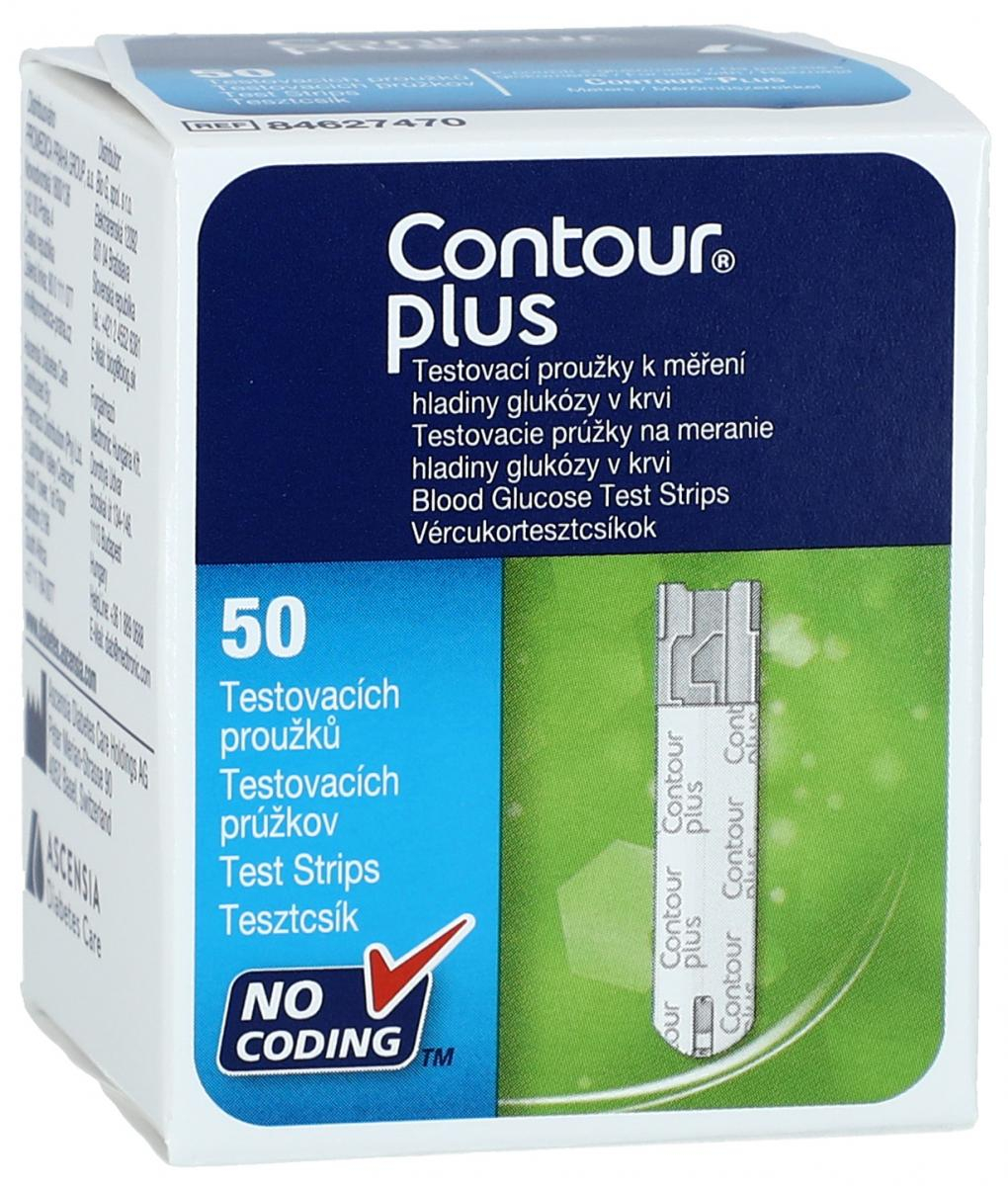 Contour Plus testovací proužky k měření hladiny cukru v krvi 50 ks