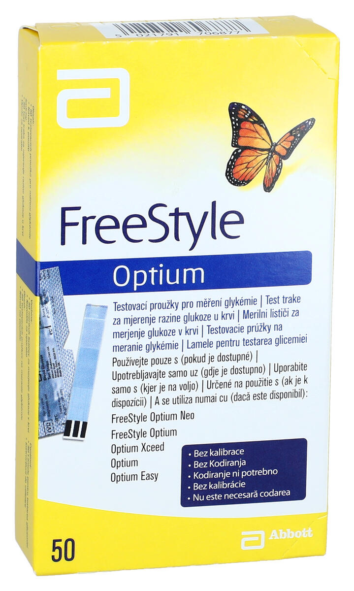 Freestyle Optium testovacie prúžky do glukomera 50ks