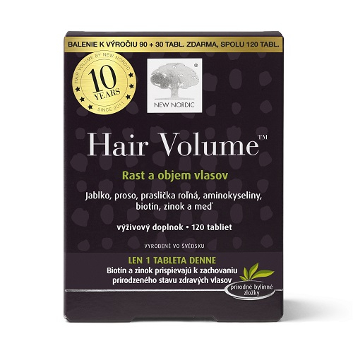 New Nordic Hair Volume pre zdravé, silné a krásne vlasy výročné balenie 120 tabliet