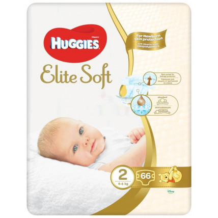 HUGGIES Jednorázové plienky Elite Soft veľ. 2, 66 ks