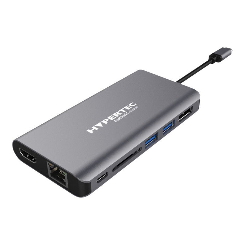 HYPERTEC Multiport USB-C Hub USB-C / 2x USB 3.0 / 4K HDMI / 4K Display Port / RJ45 / SD Card Reader