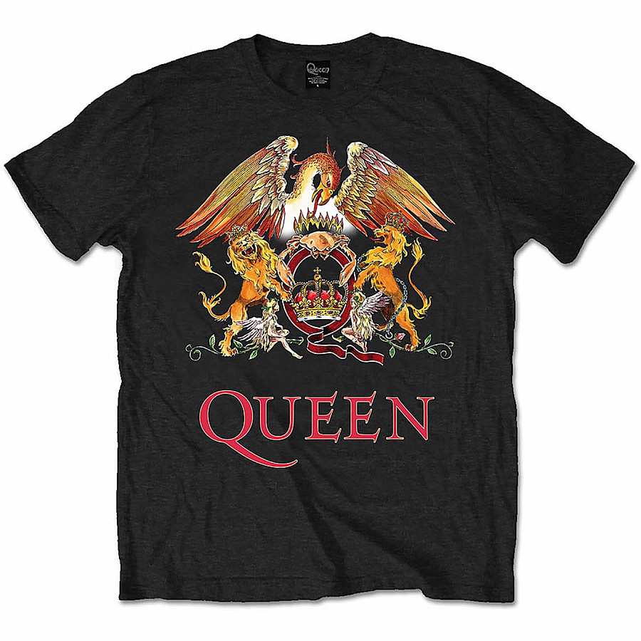 Queen tričko Classic Crest Čierna M