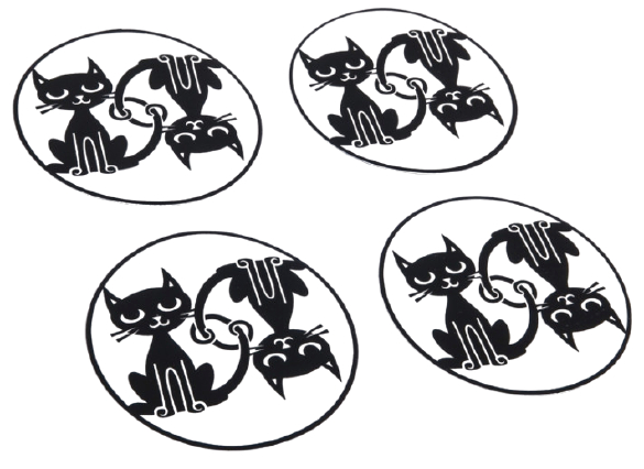 Pogu Reflexné nálepky na kolesá kočíka, Mačky,set 4 ks