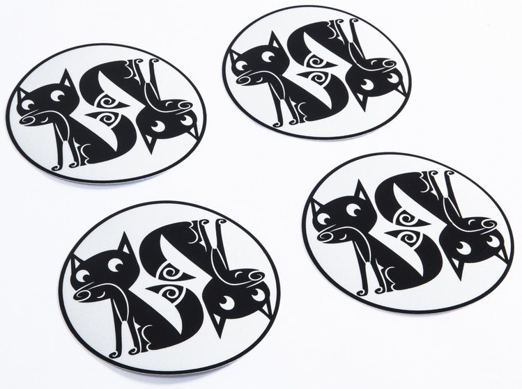 POGU Reflective stickers for stroller wheels, Foxes, set - 4 pcs