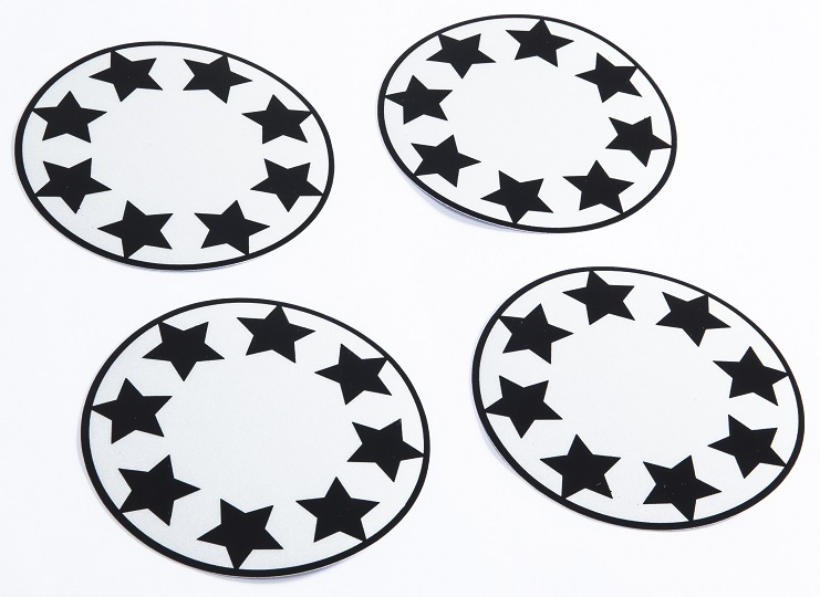 POGU Reflective stickers for stroller wheels, Stars, set - 4pcs