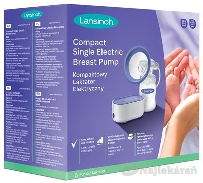 LANSINOH Kompaktní odsávačka mateřského mléka Nev Single Electric Breast Pump lassinoh