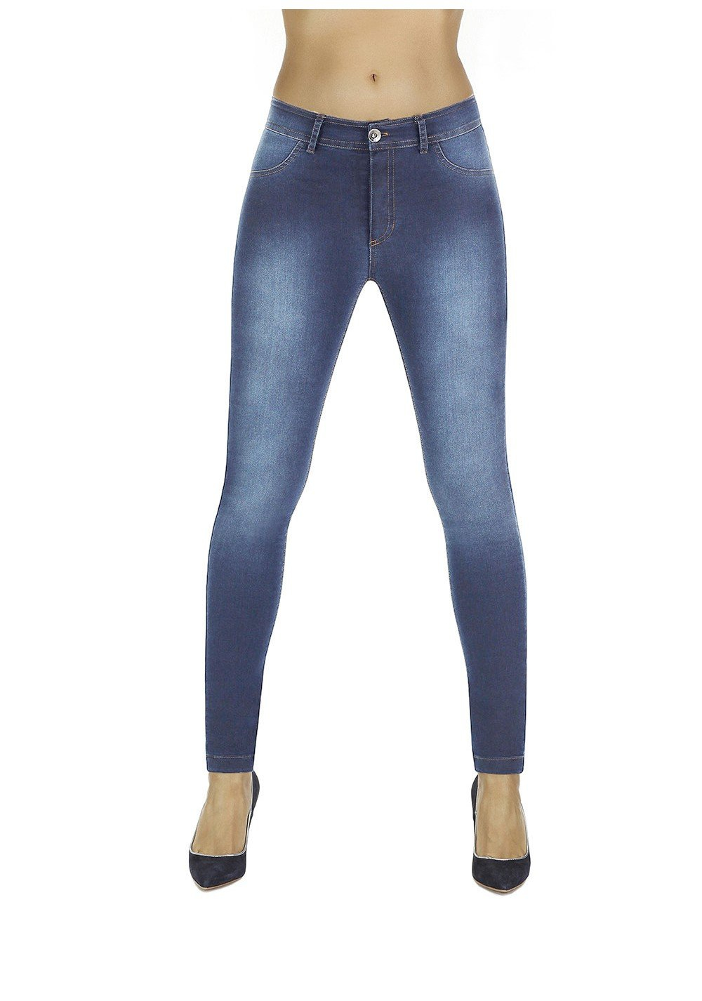Bas Bleu Γυναικείο παντελόνι TIMEA τζιν μοντελοποίηση γλουτών σκιασμένο
