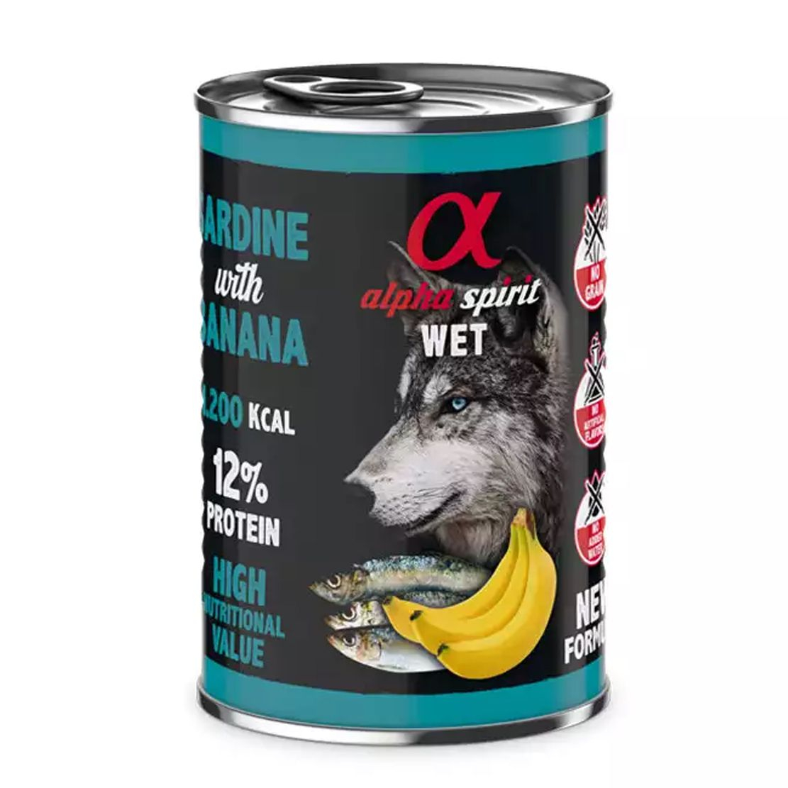Alpha Spirit Dog Wet - szardínia és banán 400 g