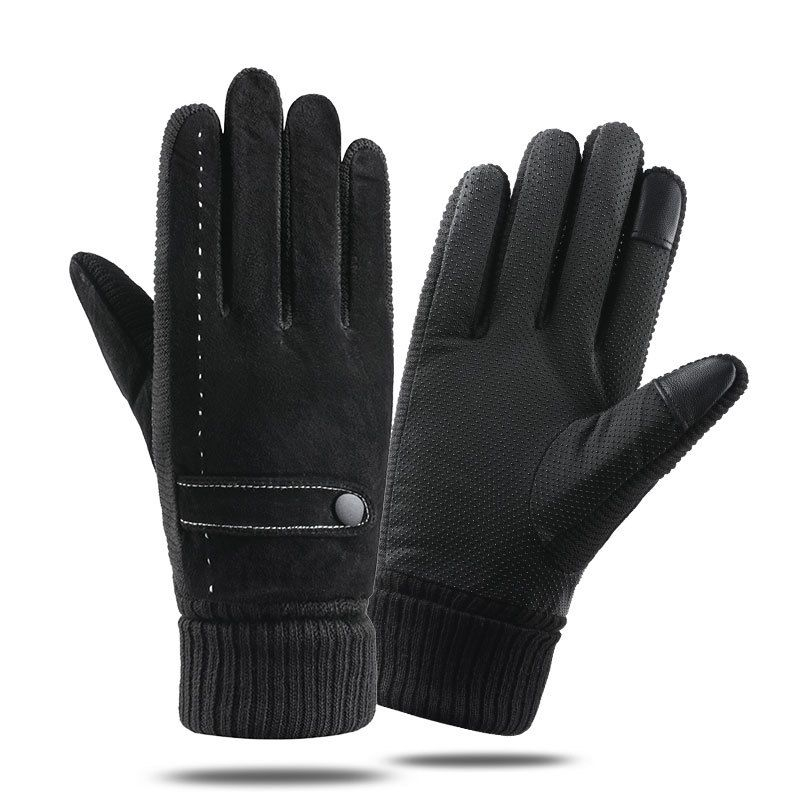 Men's Leather Insulated Gloves Borla DARK