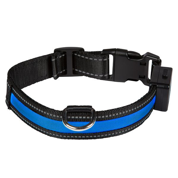 EYENIMAL világító USB nyakörv, kék L