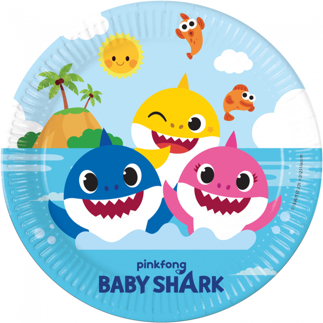Assiettes en papier Baby Shark (8 pièces)