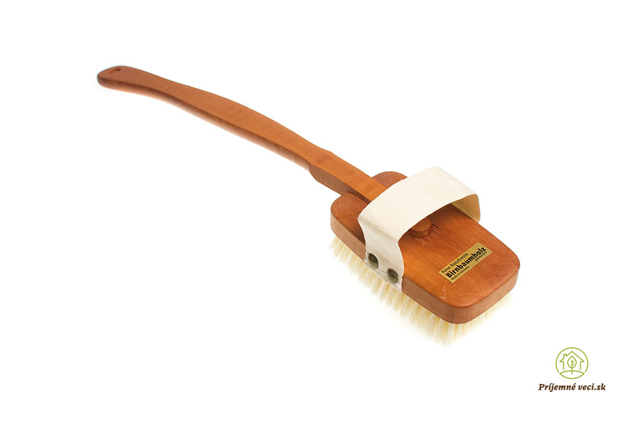 Pear-shaped massage brush with handle - square