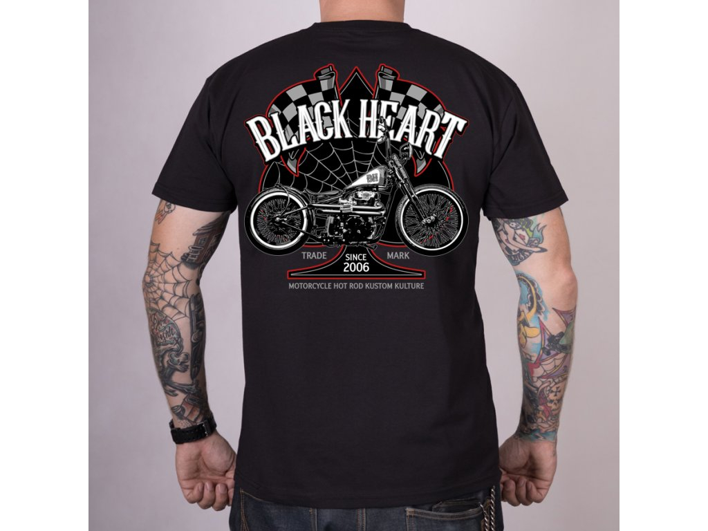 Black Heart Pánske motorkárske tričko BLACK HEART CHOPPER RACE , Veľkosť M