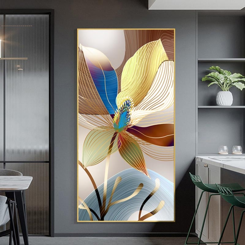 Absztrakt Virágfestmény | Hera Design, 20x40cm / A