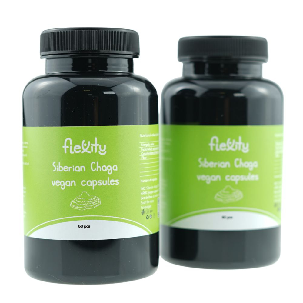 Flexity Siberian Chaga 60 vegan capsules (300mg / capsule) - set of 2