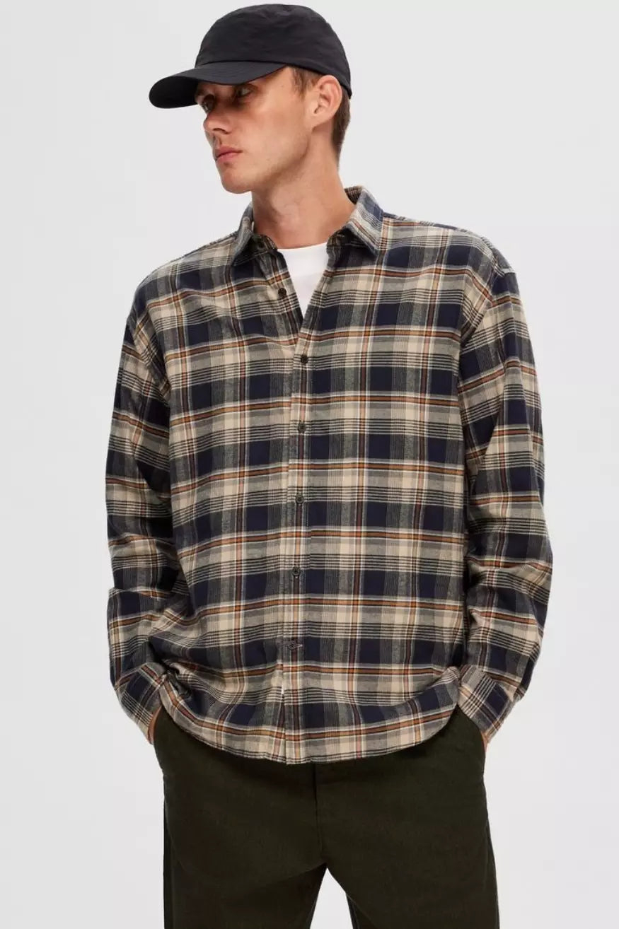 Selected Homme Men's Check Flannel Shirt Regowen
