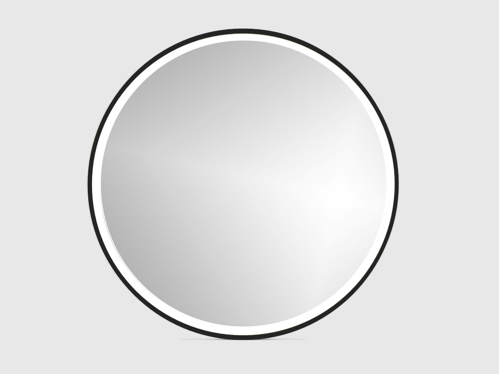 In-Design Zrcadlo RoundLine premium - černý matný rám, s LED osvětlením Průměr zrcadla (mm): 1000, Vypínač: Bez vypínače