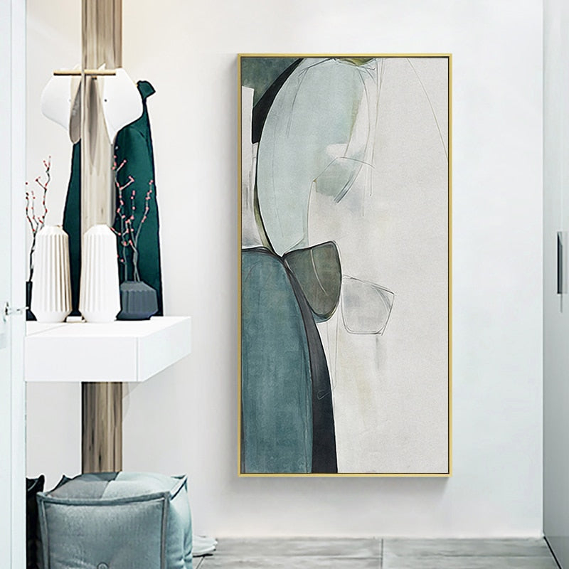 Abstrakt Grønt Maleri | Hera Design, 50X100cm