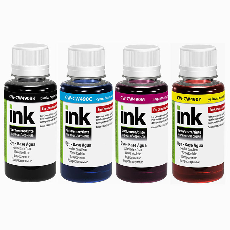 ColorWay Ink CANON multipack GI-490, GI-590 for ink tank printers G2410, G3410, G4410 - 4x100ml