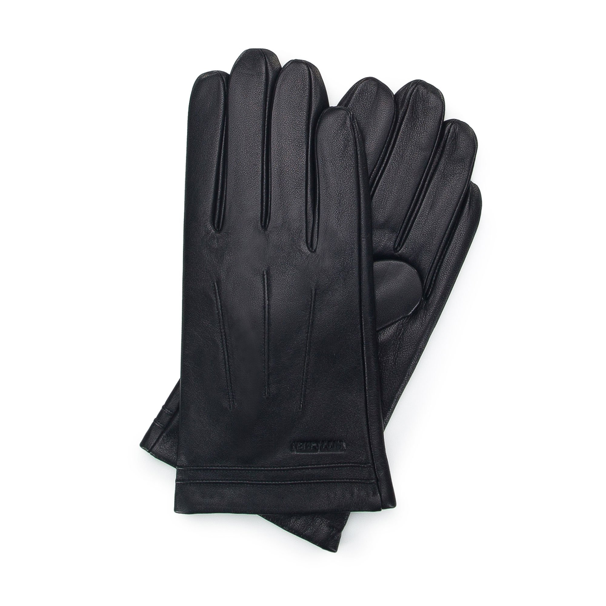 Mužské kožené rukavice, černé