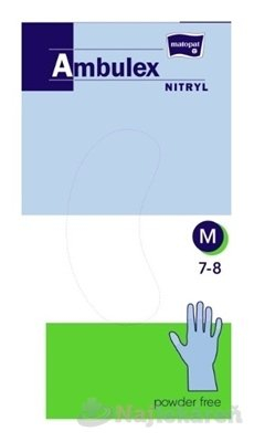Ambulex rukavice NITRYLOVÉ veľ. M, modré, nesterilné, nepúdrované 100ks