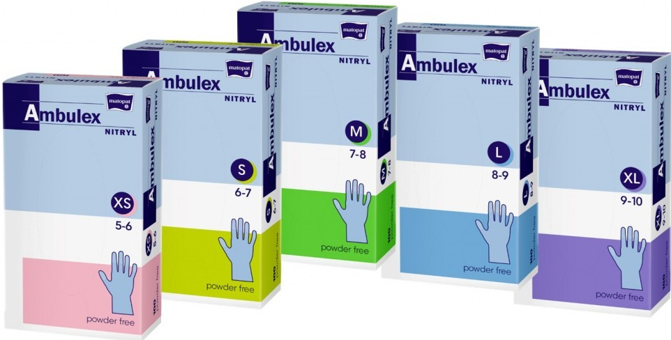 Ambulex rukavice nitrylové veľ. S biele krátke nesterilné, nepúdrované 100 ks