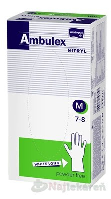 Ambulex - guantes de nitrilo blancos, talla M, 100 uds