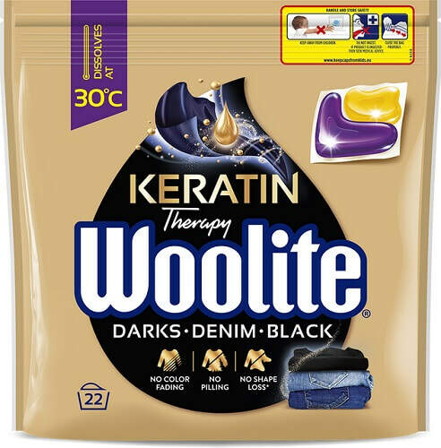 Pracie prostriedky Woolite Black gélové kapsule na pranie 22 ks